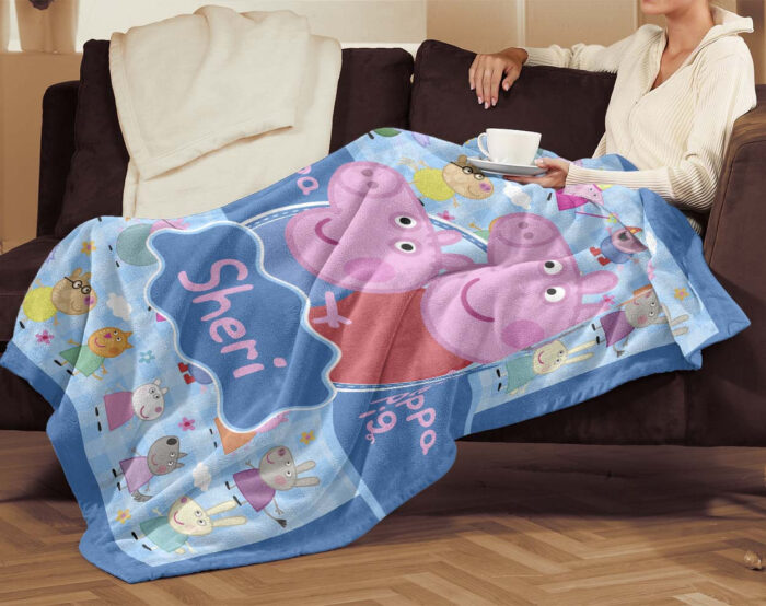 Personalized Peppa Pig Blanket, Peppa Baby Blanket, Custom Baby Blanket, Child Personalized Blanket, Baby Blanket - Image 4