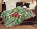 Personalized Grinch Blanket, Christmas Blanket Toddlers, Name Blanket, Baby Blanket - Image 4