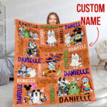 Personalized Bluey Blanket, Bluey Fabric Dog, Bluey and Bingo Halloween Blanket, Bluey Birthday Blanket, Bluey Family Blanket - Image 9