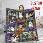 Personalized Bluey Blanket, Bluey Fabric Dog, Bluey and Bingo Halloween Blanket, Bluey Birthday Blanket, Bluey Family Blanket - Image 8