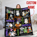 Personalized Bluey Blanket, Bluey Fabric Dog, Bluey and Bingo Halloween Blanket, Bluey Birthday Blanket, Bluey Family Blanket - Image 6
