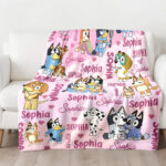 Bluey Blanket Toddler, Bluey Personalized Blanket, Bluey Baby Blanket, Custom Baby Blanket, Child Personalized Blanket, Baby Blanket - Image 2