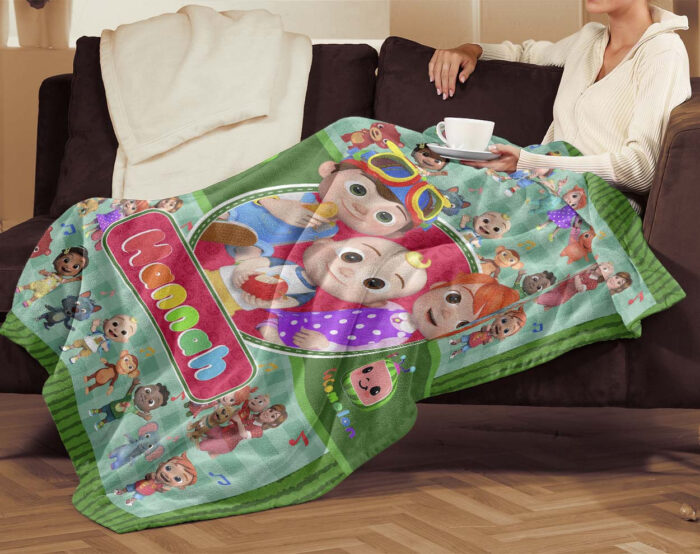 Personalized Cocomelon Blanket, Custom name Cocomelon Blanket, Baby Blanket - Image 3