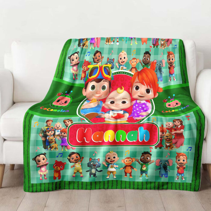 Personalized Cocomelon Blanket, Custom name Cocomelon Blanket, Baby Blanket - Image 4
