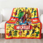 Personalized Marvel Comics Blanket, Custom name Superhero Blanket, Baby Blanket - Image 2