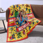 Personalized Marvel Comics Blanket, Custom name Superhero Blanket, Baby Blanket - Image 3
