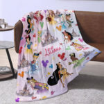 Personalized Princess Blanket, Custom Name Baby Girl Blanket, Princess Birthday Gift, Girl Trip Blanket, Disneyland Princess Blanket - Image 3