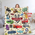 Personalization Cars Lightning McQueen Fleece Blanket, Disneyland Blanket, Cars Movie Blanket, Birthday Gifts for Kids