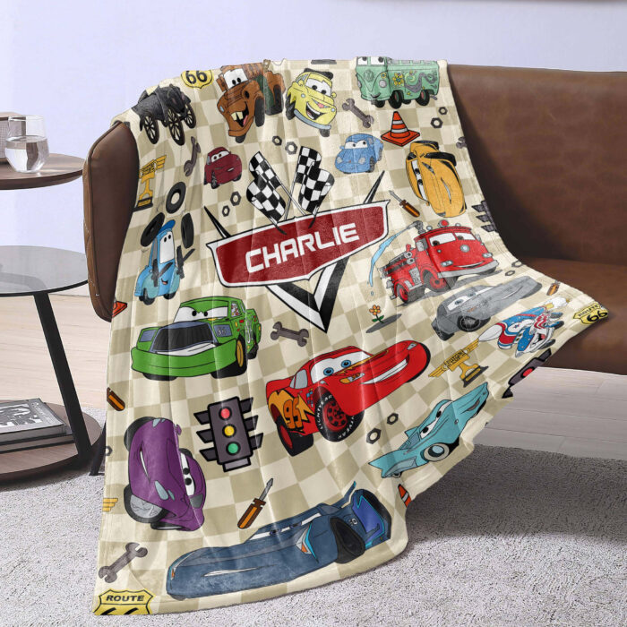 Personalization Cars Lightning McQueen Fleece Blanket, Disneyland Blanket, Cars Movie Blanket, Birthday Gifts for Kids - Image 2