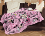 Personalized Watercolor Disney Minnie Mouse Blanket, Custom Name Minnie Birthday Girl Blanket - Image 4