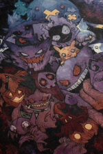 Anime Hand Woven Blanket | Ghost Pokemon Tapestry Throw | Gengar Gift - Image 3