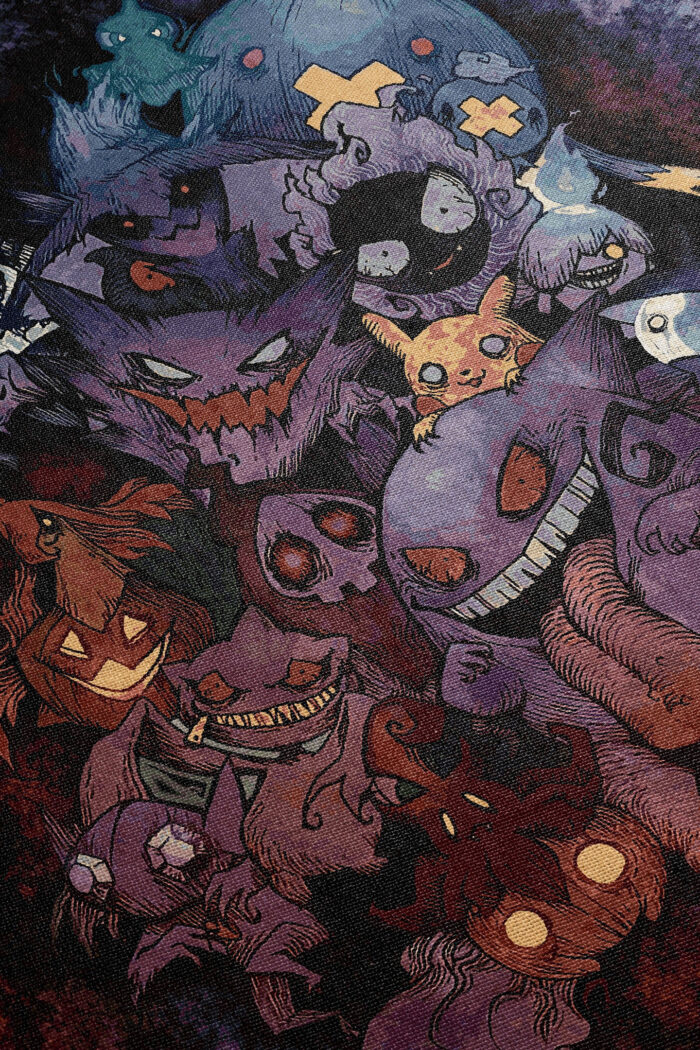 Anime Hand Woven Blanket | Ghost Pokemon Tapestry Throw | Gengar Gift - Image 3