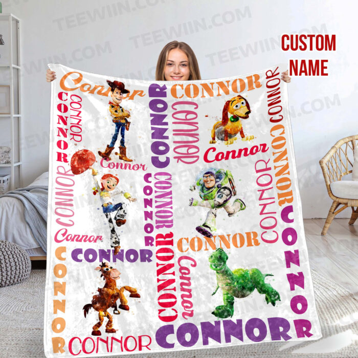 Personalized Disneyland Toy Story Blanket, Custom Name Disneyland Blanket, Toy Story Characters , Toy Story Birthday, To Infinity & Beyond - Image 6