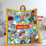 Personalized Disneyland Toy Story Blanket, Custom Name Disneyland Blanket, Toy Story Characters , Toy Story Birthday, To Infinity & Beyond - Image 2
