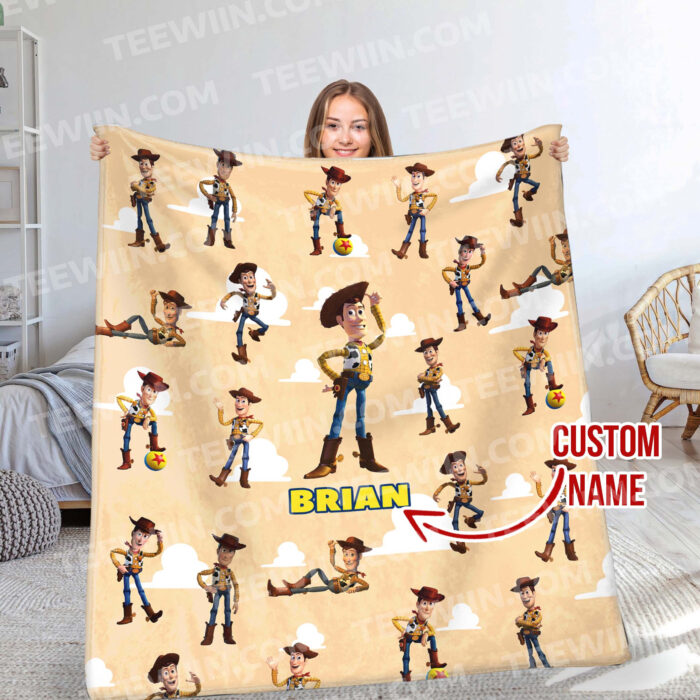 Personalized Disneyland Toy Story Blanket, Custom Name Disneyland Blanket, Toy Story Characters , Toy Story Birthday, To Infinity & Beyond - Image 4