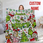 Personalized Merry Grinchmas 2024 Blanket, Custom Name The Grinch Christmas Gift Blanket