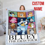 Bluey Eras Tour Sherpa Blanket, Bluey Blanket, Custom Bluey Blanket, Bedroom Decor, Sofa Blanket