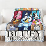 Bluey Eras Tour Sherpa Blanket, Bluey Blanket, Custom Bluey Blanket, Bedroom Decor, Sofa Blanket - Image 2