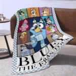 Bluey Eras Tour Sherpa Blanket, Bluey Blanket, Custom Bluey Blanket, Bedroom Decor, Sofa Blanket - Image 3