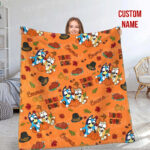Funny Bluey Dancing Thanksgiving, Bluey Blanket, Custom Bluey Blanket, Bedroom Decor, Sofa Blanket