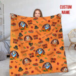 Funny Bluey Dancing Thanksgiving, Bluey Blanket, Custom Bluey Blanket, Bedroom Decor, Sofa Blanket - Image 3