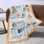 Personalized Name Bluey Family Soft Cozy Fleece Blankets, Bluey Birthday Blanket, Bluey Family Blanket for Kid, Christmas Blanket - Image 2