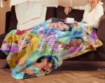 Personalized Disney Princess Jasmine & Rapunzel Flannel Throw Blanket, Disney Halloween Blanket, Home Decor - Image 4