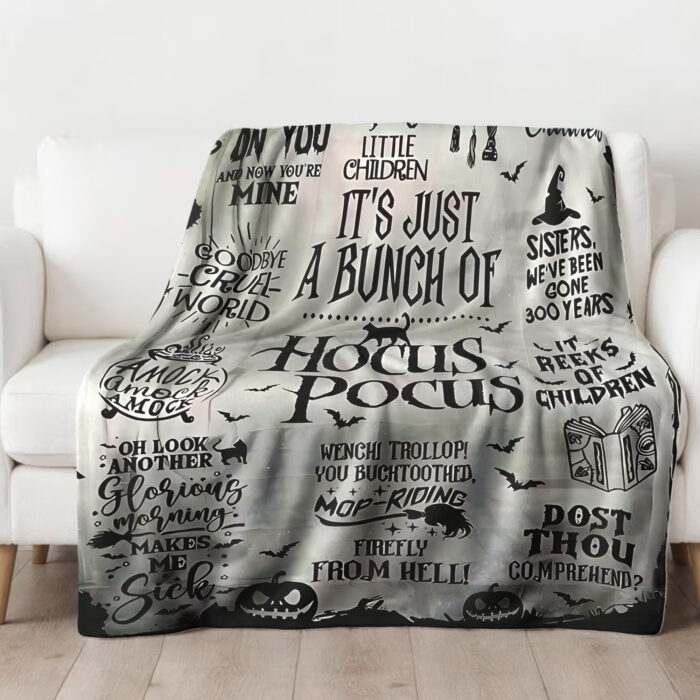 Personalized Hocus Pocus Themed Halloween Blanket, Hocus Pocus Halloween Blanket, Home Decor - Image 2