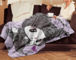 Personalized Kuromi Cartoon Print Flannel Throw Blanket, Halloween Blanket, Home Decor - Image 4