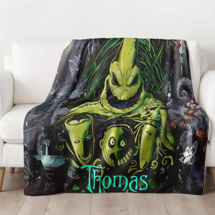 Personalized Oogie Boogie Blanket, The Nightmare Before Christmas Blanket, Jack Skellington, Halloween Blanket, Home Decor - Image 2