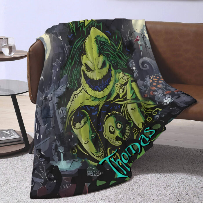 Personalized Oogie Boogie Blanket, The Nightmare Before Christmas Blanket, Jack Skellington, Halloween Blanket, Home Decor - Image 3