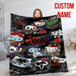 Personalized Hello Kitty Horror Cosplay Blanket, Halloween Blanket, Personalized Blanket for Toddlers, Gifts for Kids