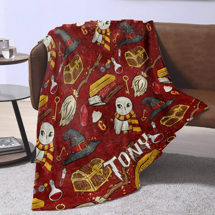 Personalized Gothic Magic Divination Flannel Throw Blanke, Harry Potter Christmas Blanket, Personalized Blanket for Toddlers, Gifts for Kids - Image 3
