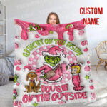 Personalized Grinch Velveteen Plush Blanket 3D Christmas Blanket, Personalized The Grinch Blanket for Toddlers, Gifts for Kids