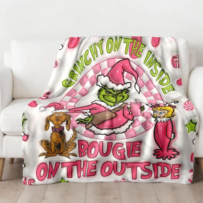 Personalized Grinch Velveteen Plush Blanket 3D Christmas Blanket, Personalized The Grinch Blanket for Toddlers, Gifts for Kids - Image 3