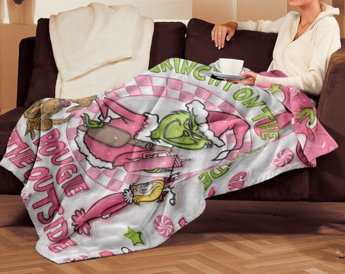 Personalized Grinch Velveteen Plush Blanket 3D Christmas Blanket, Personalized The Grinch Blanket for Toddlers, Gifts for Kids - Image 4