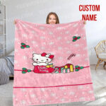 Personalized Hello Kitty Christmas Blanket, I Want Candy Fleece Blanket, Hello Kitty Custom Name Blanket - Image 6