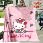 Personalized Hello Kitty Christmas Blanket, I Want Candy Fleece Blanket, Hello Kitty Custom Name Blanket - Image 11