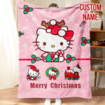 Personalized Hello Kitty Christmas Blanket, I Want Candy Fleece Blanket, Hello Kitty Custom Name Blanket - Image 7