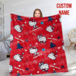 Personalized Hello Kitty Christmas Blanket, I Want Candy Fleece Blanket, Hello Kitty Custom Name Blanket - Image 2