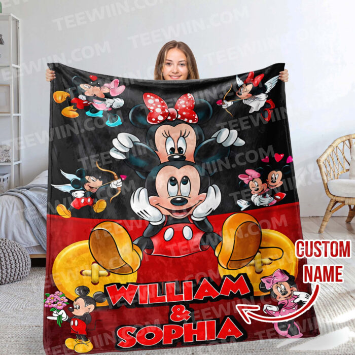 Personalized Watercolor Mickey Mouse Blanket, Custom Name Mickey Mouse Blanket, Disneyland Birthday Gift Blanket, Mickey Birthday Gifts - Image 6