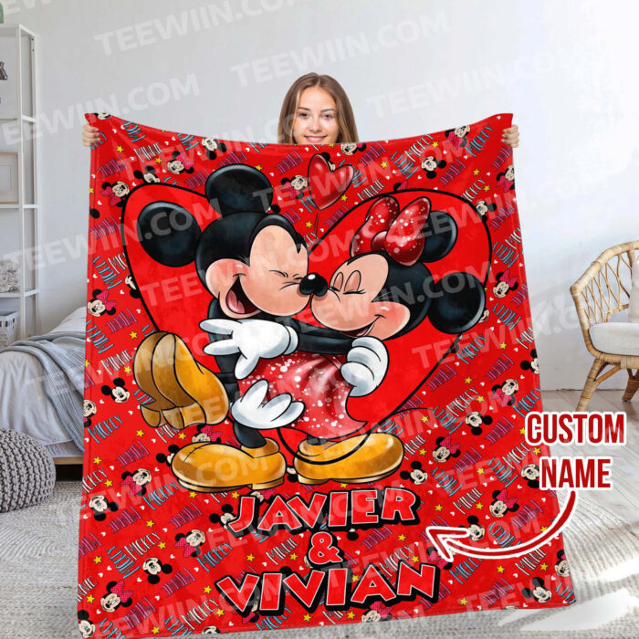 Personalized Watercolor Mickey Mouse Blanket, Custom Name Mickey Mouse Blanket, Disneyland Birthday Gift Blanket, Mickey Birthday Gifts - Image 4