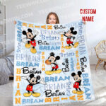 Personalized Watercolor Mickey Mouse Blanket, Custom Name Mickey Mouse Blanket, Disneyland Birthday Gift Blanket, Mickey Birthday Gifts - Image 3