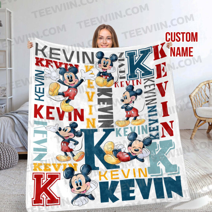 Personalized Watercolor Mickey Mouse Blanket, Custom Name Mickey Mouse Blanket, Disneyland Birthday Gift Blanket, Mickey Birthday Gifts - Image 10