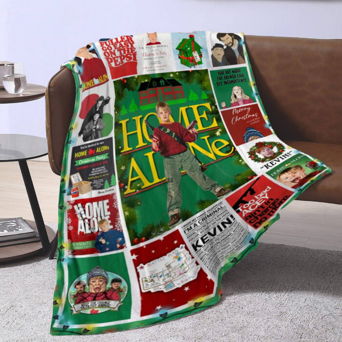 Retro 90s Christmas Movie Blanket, Home Alone Blanket, All The Home Alone, Macaulay Culkin, Xmas Blanket, McCallister Home Security Blanket - Image 3