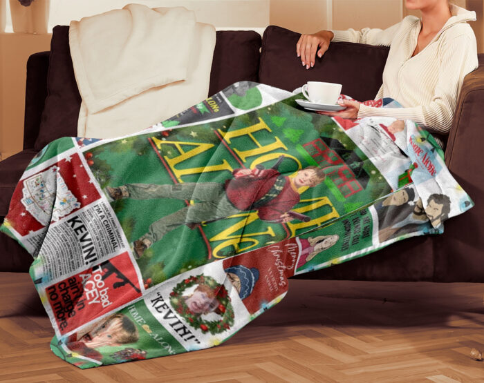 Retro 90s Christmas Movie Blanket, Home Alone Blanket, All The Home Alone, Macaulay Culkin, Xmas Blanket, McCallister Home Security Blanket - Image 4