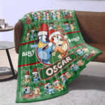 Personalized Bluey Dog Blanket, Christmas Bluey Blanket, Personalized Blanket for Toddlers, Bluey Gifts for Kids - Image 4
