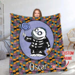 Personalized Disney The Nightmare Before Christmas Blanket, Custom Name Jack Skellington Sally Blanket, WDW Disneyland Oogie Boogie Birthday - Image 9