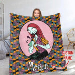 Personalized Disney The Nightmare Before Christmas Blanket, Custom Name Jack Skellington Sally Blanket, WDW Disneyland Oogie Boogie Birthday - Image 2