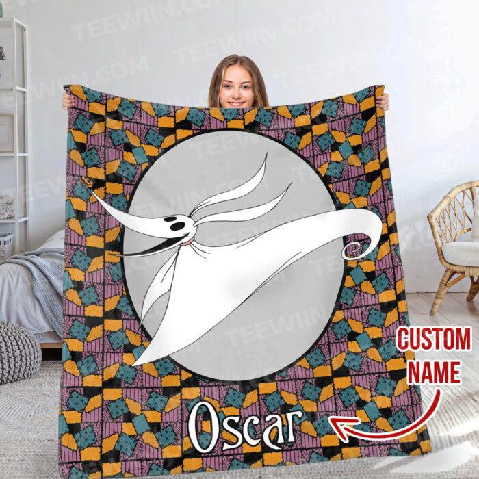 Personalized Disney The Nightmare Before Christmas Blanket, Custom Name Jack Skellington Sally Blanket, WDW Disneyland Oogie Boogie Birthday - Image 4